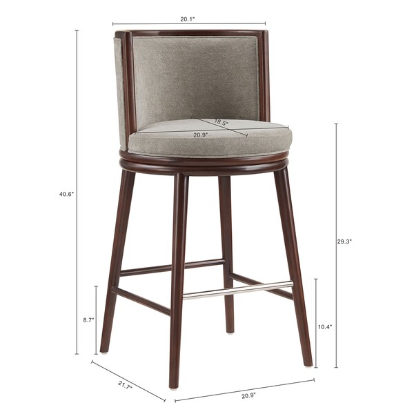 Manhattan Comfort Evalyn Barstool in Dove - Set of 2 - 2-BS024-DO