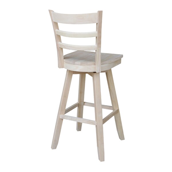 International Concepts Emily Bar Height Stool, 30" Seat Height, with Swivel, Unfinished - S-6173SW