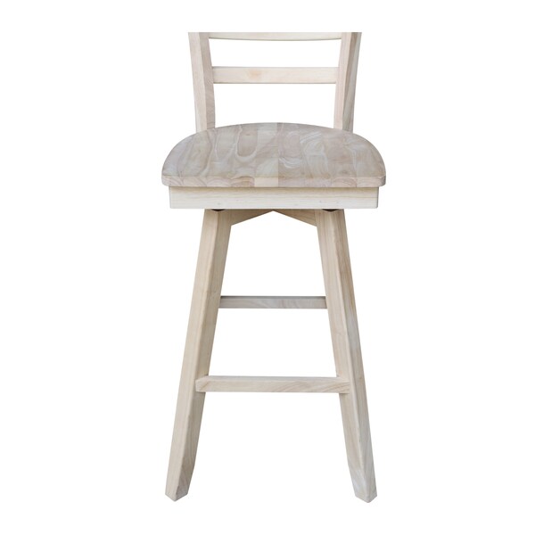 International Concepts Emily Bar Height Stool, 30" Seat Height, with Swivel, Unfinished - S-6173SW