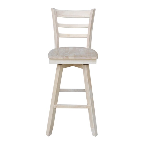 International Concepts Emily Bar Height Stool, 30" Seat Height, with Swivel, Unfinished - S-6173SW