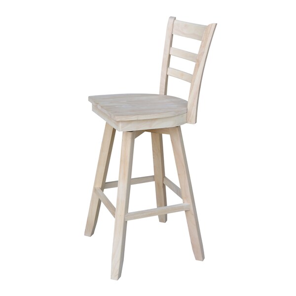 International Concepts Emily Bar Height Stool, 30" Seat Height, with Swivel, Unfinished - S-6173SW