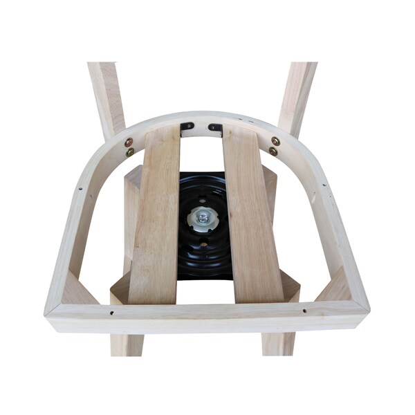 International Concepts Emily Bar Height Stool, 30" Seat Height, with Swivel, Unfinished - S-6173SW