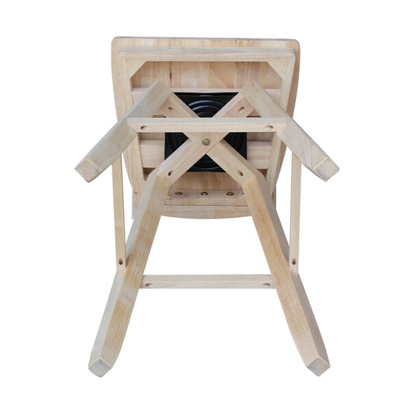 International Concepts Ava Bar Height Stool, with Swivel 30" Seat Height, Unfinished - S-133SW