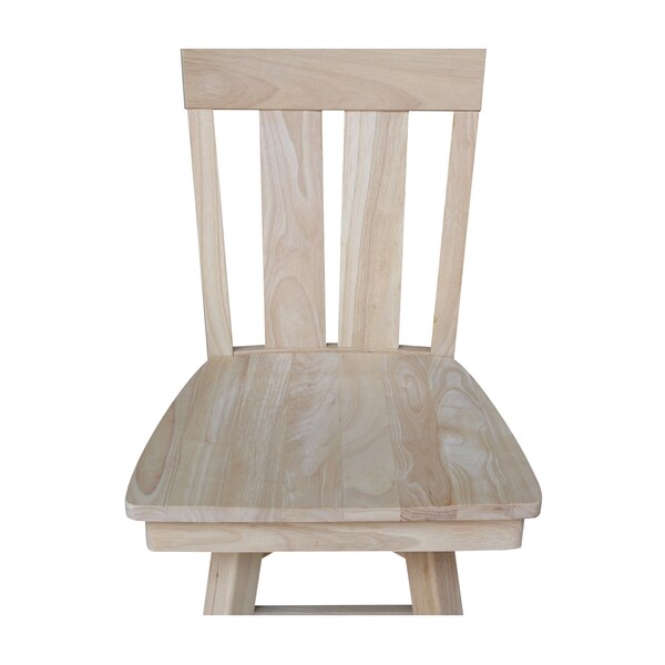 International Concepts Ava Bar Height Stool, with Swivel 30" Seat Height, Unfinished - S-133SW