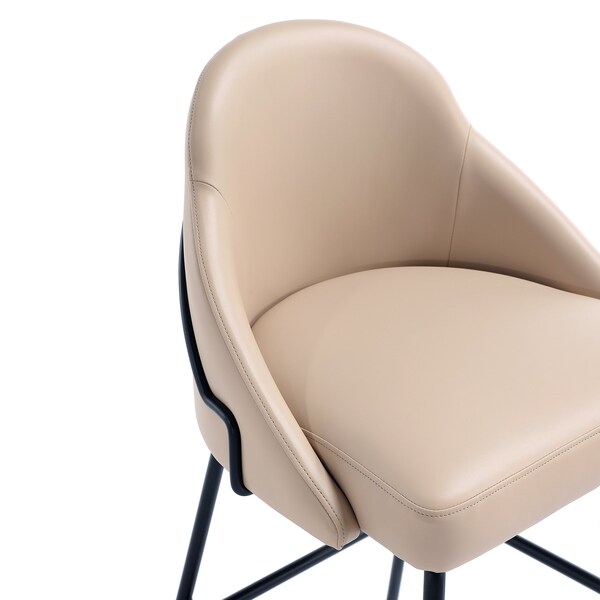 Manhattan Comfort Gracie Barstool in Tan and Black - BS022-BTN