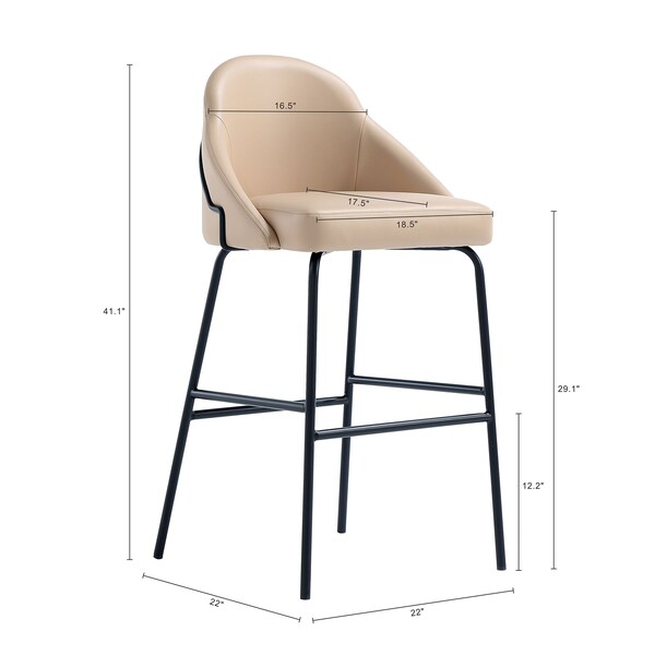 Manhattan Comfort Gracie Barstool in Tan and Black - BS022-BTN