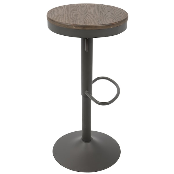 Lumisource Dakota Adjustable Swivel Barstool in Brown and Grey, PK 2 - BS-DAK GY+BN2