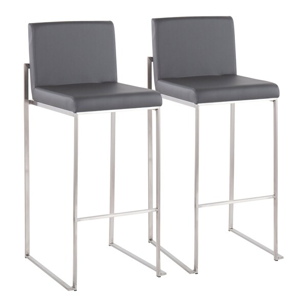 Lumisource Fuji High Back Barstool - Set of 2 PR - B30-FUJIHB SSGY2