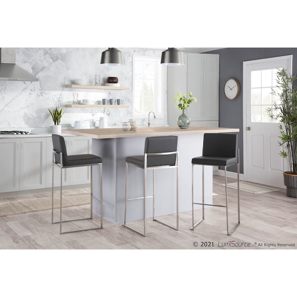Lumisource Fuji High Back Barstool - Set of 2 PR - B30-FUJIHB SSGY2