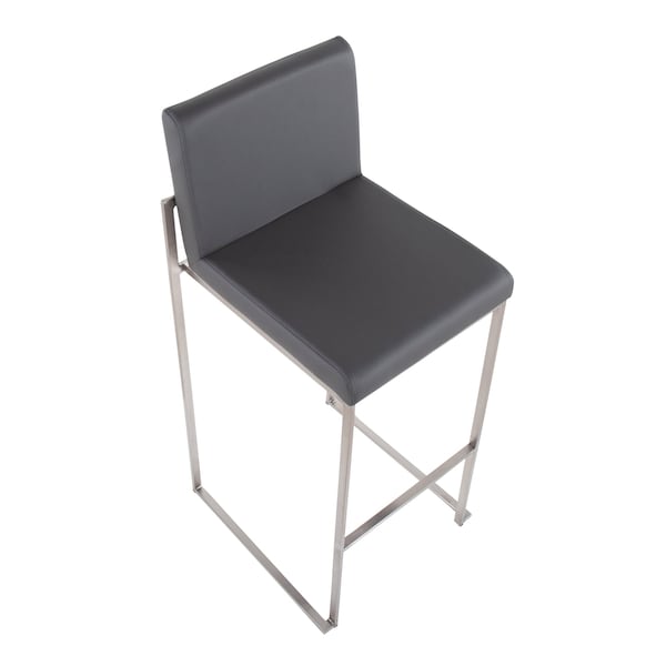Lumisource Fuji High Back Barstool - Set of 2 PR - B30-FUJIHB SSGY2