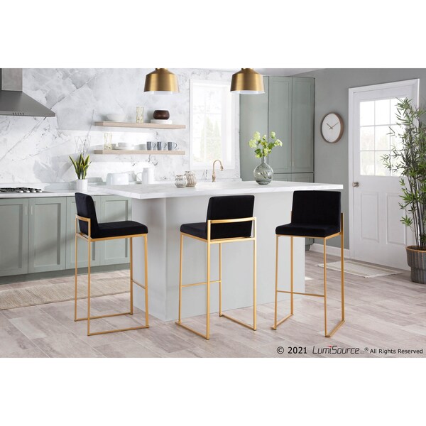 Lumisource Fuji High Back Barstool - Set of 2 PR - B30-FUJIHB AUVBK2