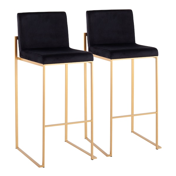 Lumisource Fuji High Back Barstool - Set of 2 PR - B30-FUJIHB AUVBK2