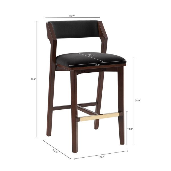 Manhattan Comfort Patricia Barstool in Black - Set of 2 - 2-BS026-BK