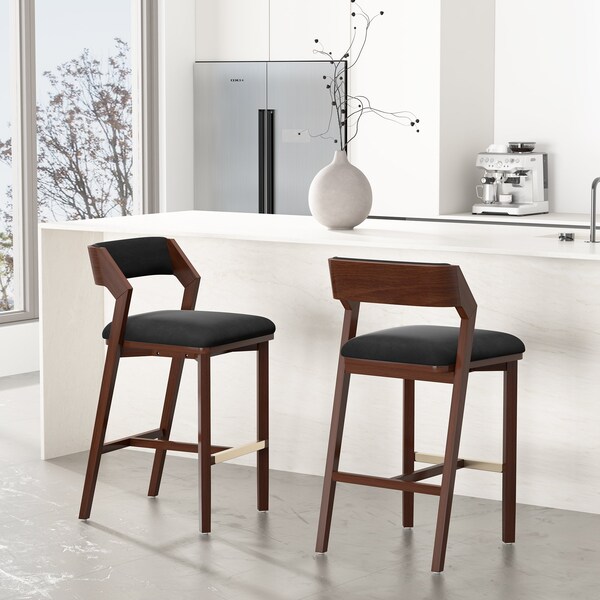 Manhattan Comfort Patricia Barstool in Black - Set of 2 - 2-BS026-BK