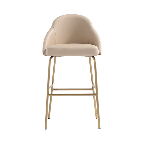Manhattan Comfort Gracie Barstool in Tan and Gold - BS022-GTN