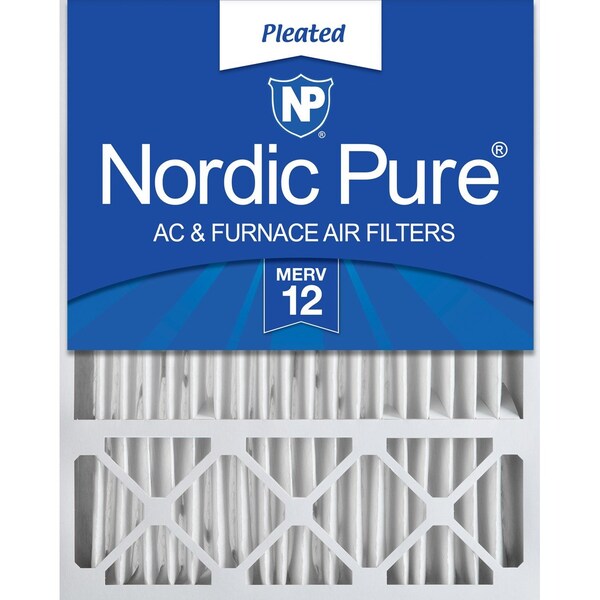 Nordic Pure 16x25x5 Pleated Air Filter, High Capacity, Electrostatically Charged Synthetic Media, MERV 12 - 16X25X5HM12-1