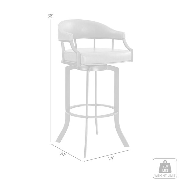 Armen Living Pharaoh Swivel 26" Mineral Finish and Gray Faux Leather Bar Stool - 721535743353