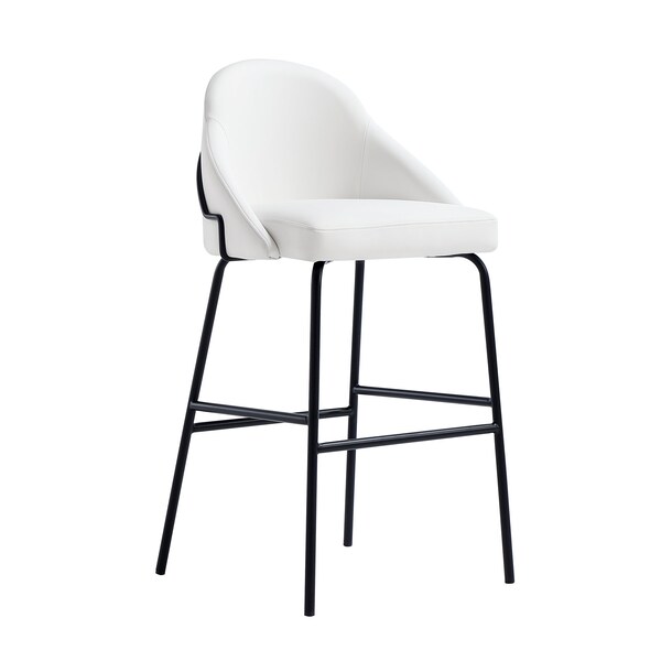 Manhattan Comfort Gracie Barstool in White and Black - BS022-BWH