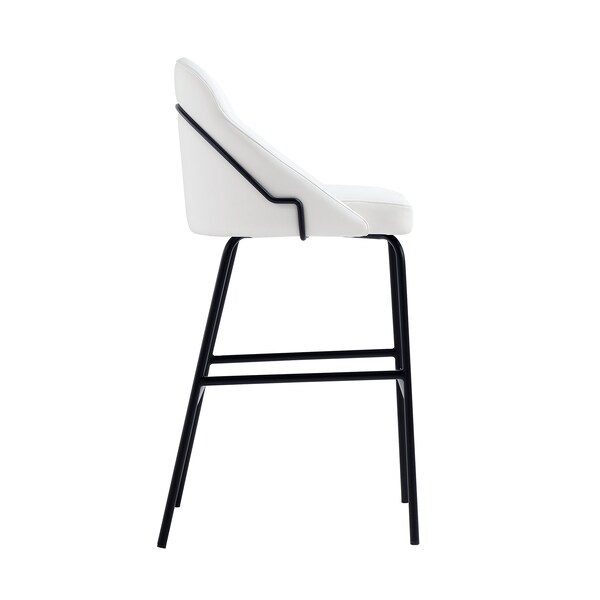 Manhattan Comfort Gracie Barstool in White and Black - BS022-BWH
