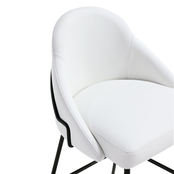 Manhattan Comfort Gracie Barstool in White and Black - BS022-BWH
