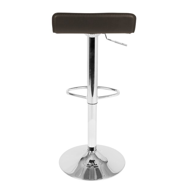 Lumisource Ale Adjustable Swivel Barstool in Brown PU Leather, PK 2 - BS-ALE BN2