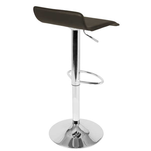 Lumisource Ale Adjustable Swivel Barstool in Brown PU Leather, PK 2 - BS-ALE BN2