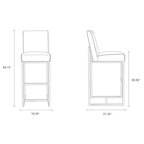 Manhattan Comfort Element 29" Faux Leather Bar Stool in Pearl White and Polished Chrome - BS010-PW