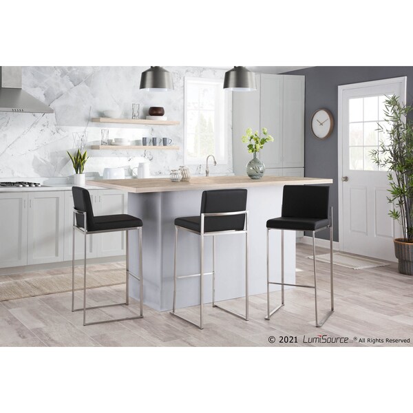 Lumisource Fuji High Back Barstool - Set of 2 PR - B30-FUJIHB SSBK2