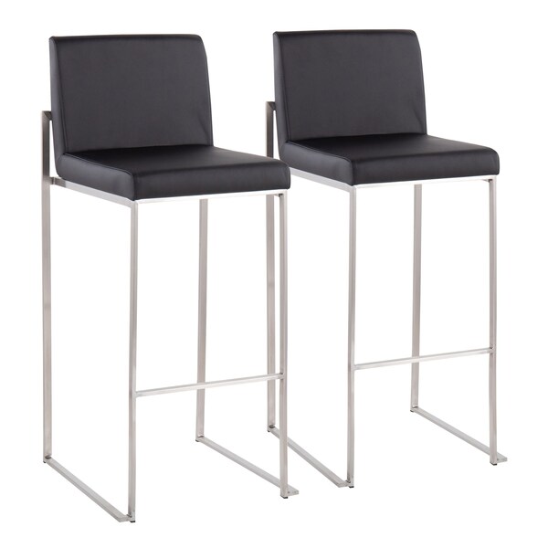 Lumisource Fuji High Back Barstool - Set of 2 PR - B30-FUJIHB SSBK2