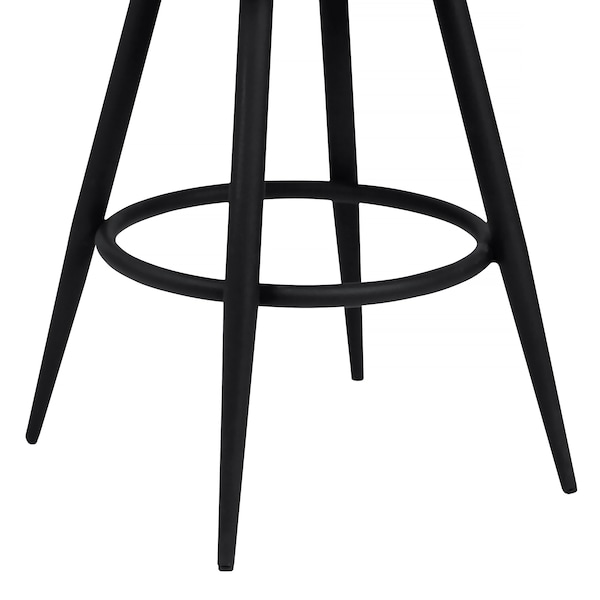 Armen Living Justin 30" Bar Height Swivel Vintage Gray Faux Leather Bar Stool with Black Metal Legs - LCJTBABLVG30