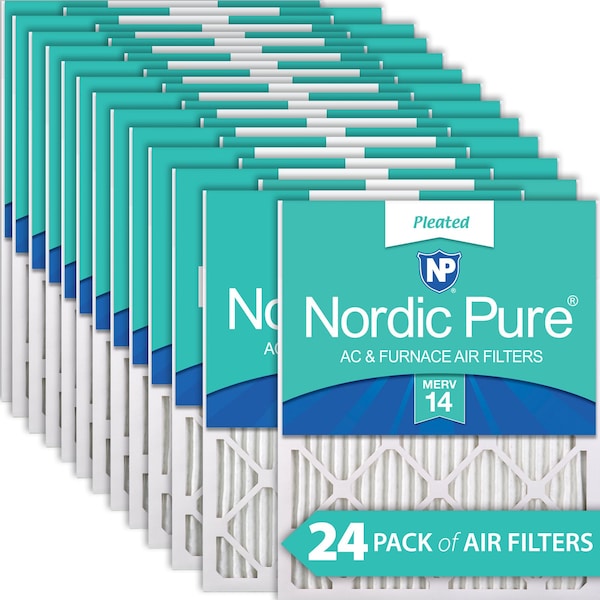 Nordic Pure 12x20x1 Pleated Air Filter, High Capacity, Electrostatically Charged Synthetic Media, MERV 14 - 12X20X1M14-24