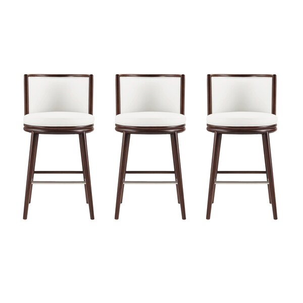 Manhattan Comfort Evalyn Barstool in White - Set of 3 - 3-BS024-WH