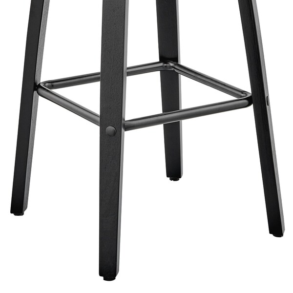 Armen Living Arabela 26" Gray Faux Leather and Black Wood Swivel Bar Stool - LCAABABLGR26