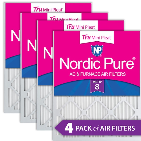 Nordic Pure 20x20x1 Tru Mini Pleat Pleated Air Filter, High Capacity, Electrostatically Charged Synthetic Media - 20X20X1M8MINIPLEAT-4