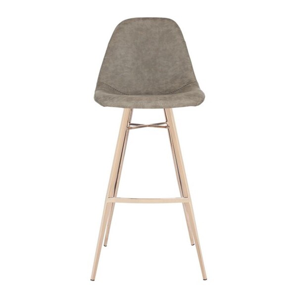 Safavieh 43 x 18.5 x 20 in. Mathison Bar Stool Taupe & Copper - FOX3011B