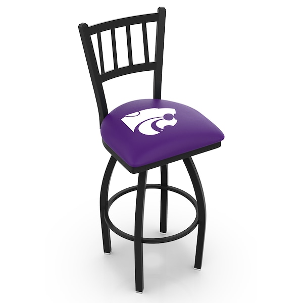 Holland Bar Stool Co 30" Blk Wrinkle Kansas State Swivel Bar Stool, Jailhouse Back - L01830KNSASS
