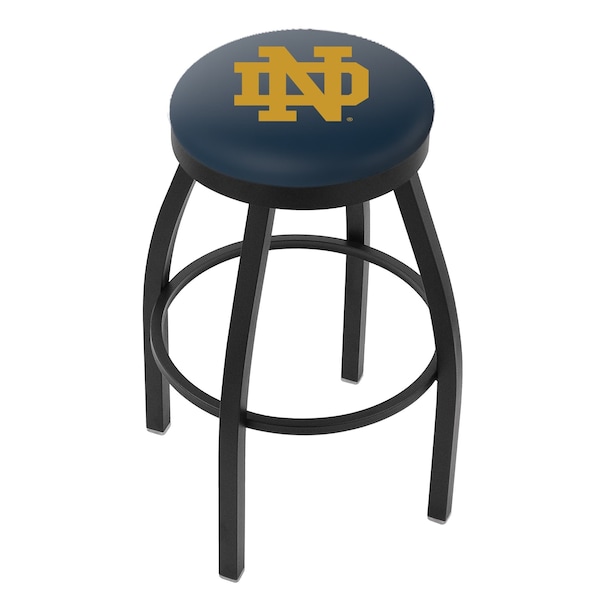 Holland Bar Stool Co 25" Blk Wrinkle Notre Dame (ND) Swivel Bar Stool, Accent Ring - L8B2B25ND-ND