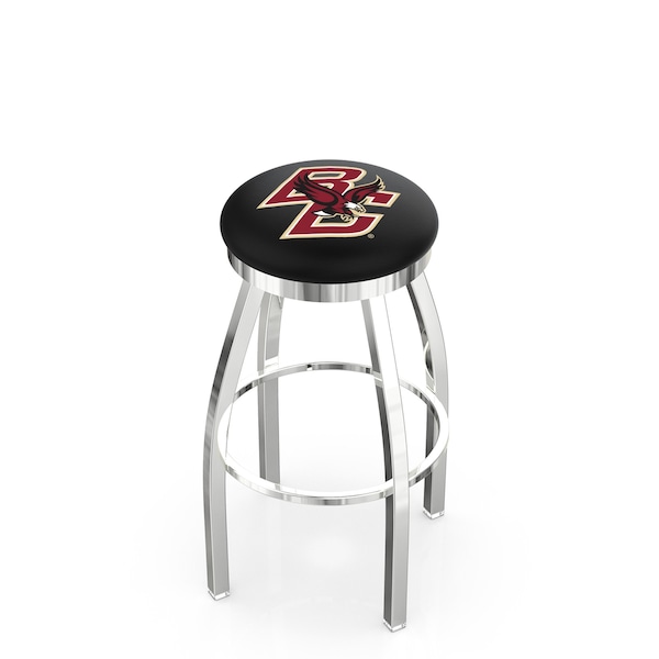 Holland Bar Stool Co 30" Chrome Boston College Swivel Bar Stool, Accent Ring - L8C2C30BOSTNC
