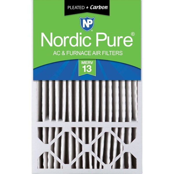 Nordic Pure 16x25x5 Plus Carbon Pleated Air Filter, High Capacity, MERV 13 - 16X25X5HM13+C-1