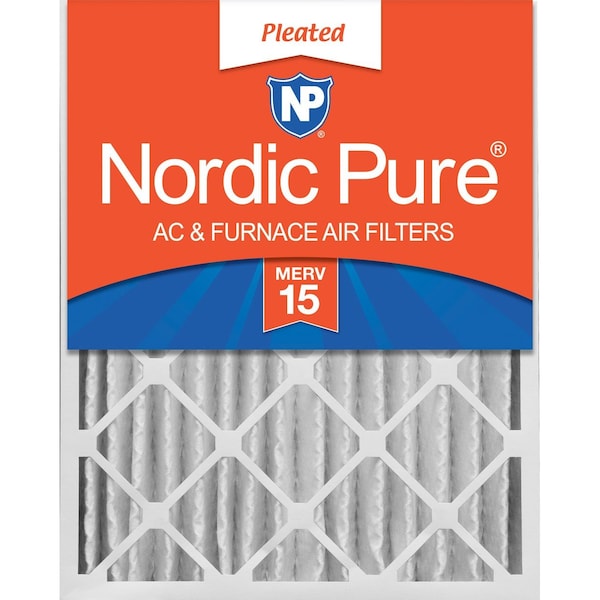 Nordic Pure 12x24x4 Pleated Air Filter, High Capacity, Electrostatically Charged Synthetic Media, MERV 15 - 12X24X4M15-1