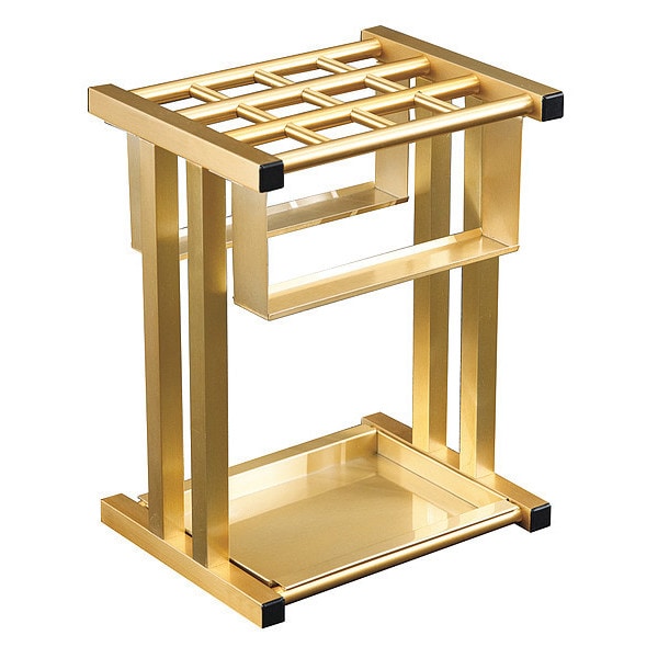 Glaro Umbrella Stand, 12 Umbrellas, Finish: Satin Brass - 1690BE