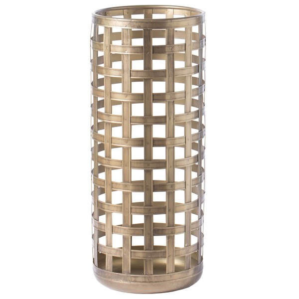 Vintiquewise Round Metal Woven Umbrella Storage Stand - QI003813