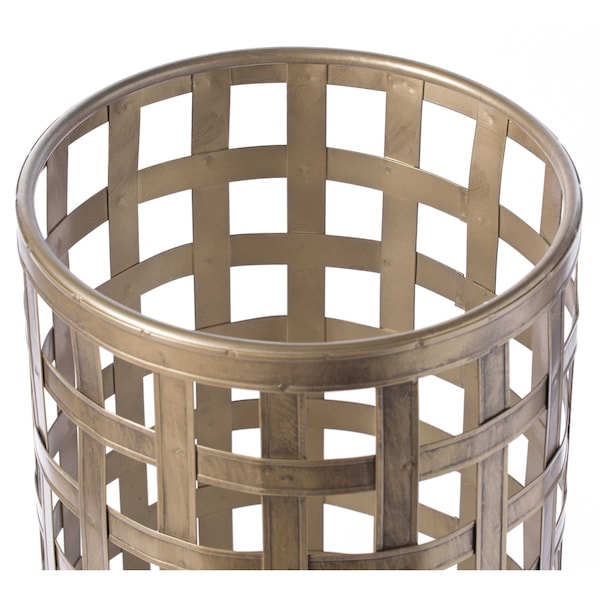 Vintiquewise Round Metal Woven Umbrella Storage Stand - QI003813
