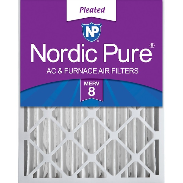 Nordic Pure 24x24x4 Pleated Air Filter, High Capacity, Electrostatically Charged Synthetic Media, MERV 8 - 24X24X4M8-1
