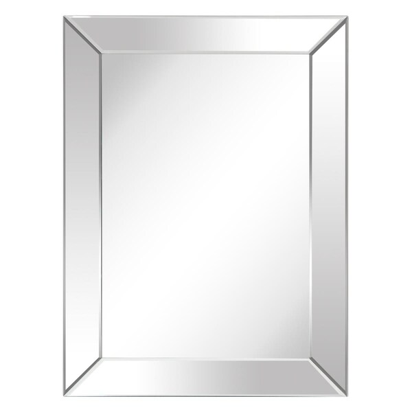Solid Storage Supplies Moderno Beveled Wall Mirrorsolid Wood Frame Covered w/Beveled Clear Mirror Panels - SO1546142