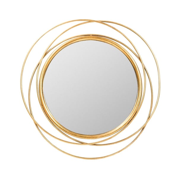 Perfectpillows 26 in. Mia Round Wall Mirror, Gold - PE2522664