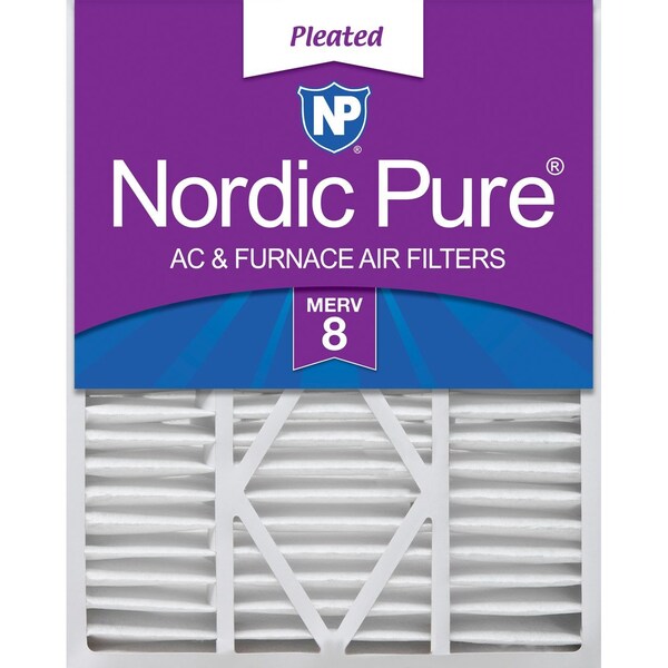 Nordic Pure 20x25x5 Pleated Air Filter, High Capacity, Electrostatically Charged Synthetic Media, MERV 8 - 20X25X5_1/4GCAM8-1