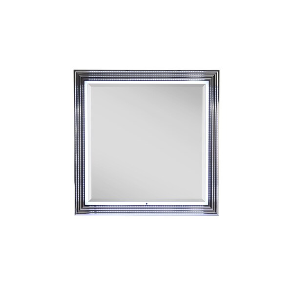 Global Furniture Usa Modern  High Gloss Ylime Smooth White Mirror With Led - 2478