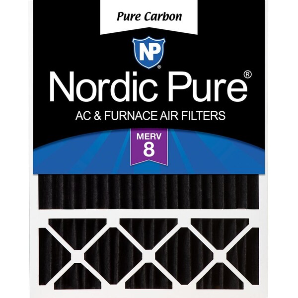Nordic Pure 20x25x5 Pure Carbon Pleated Air Filter, High Capacity, MERV 8 - 20X25X5LXREDPCP-1