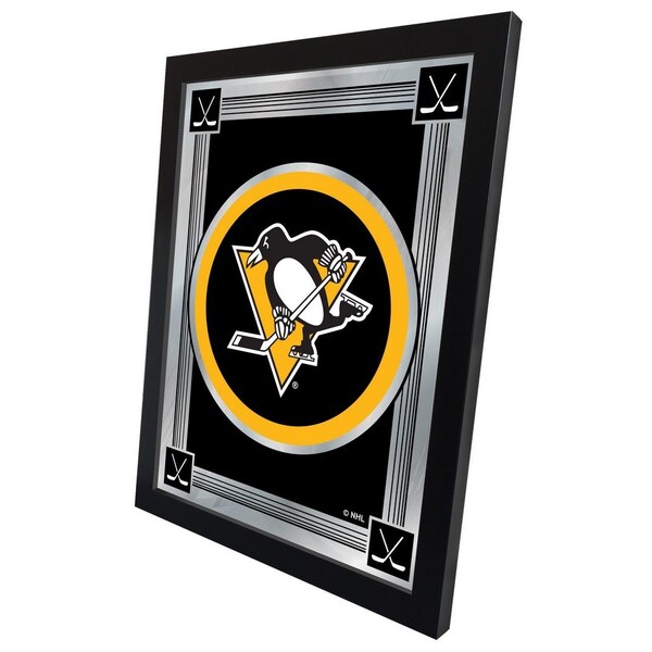 Holland Bar Stool Co Pittsburgh Penguins 17" x 22" Logo Mirror - MLOGOPITPEN